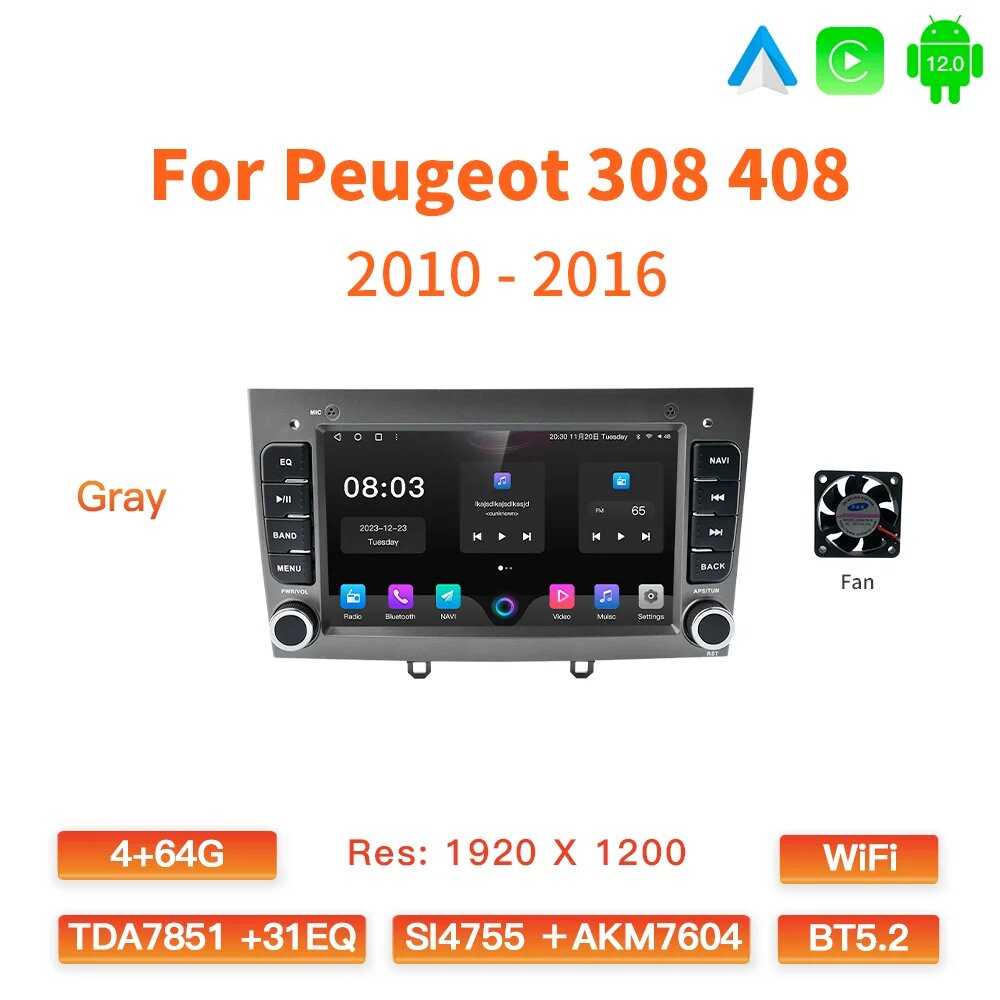 Автомагнитола GATAXASKY для Peugeot (RK 4 64 FAN G) фотография 28