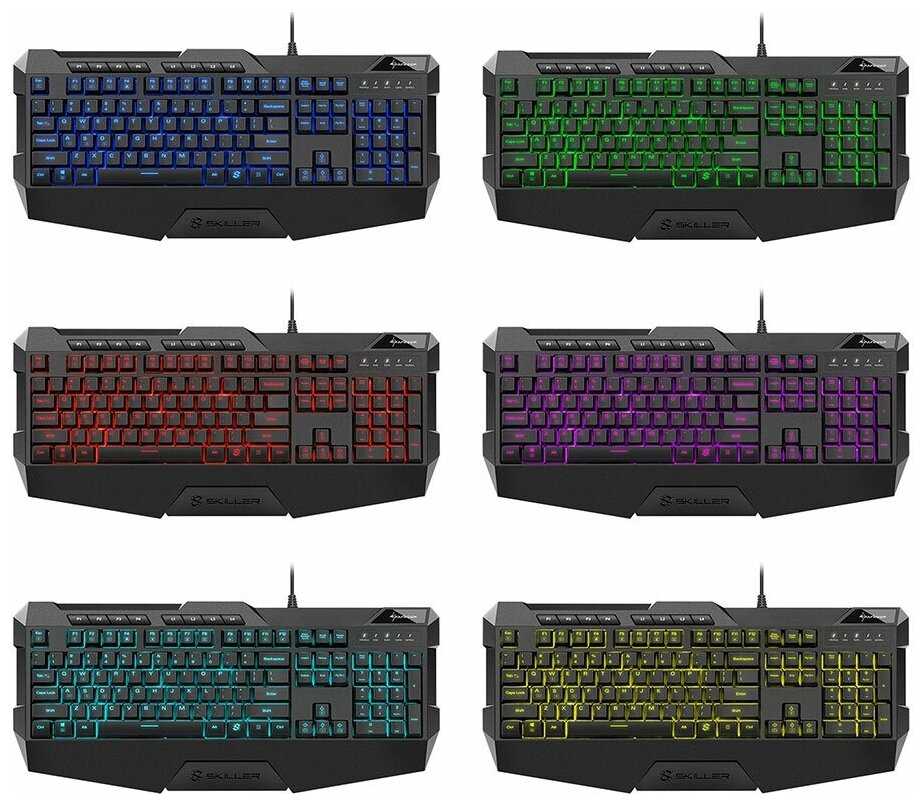 Sharkoon Skiller SGK4 Игровая клавиатура (резиновые колпачки, RGB подсветка, USB) фотография 14
