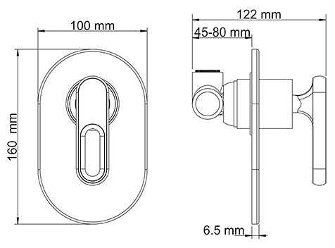 Верхний душ WasserKRAFT A12831, хромоникелевое фотография 3