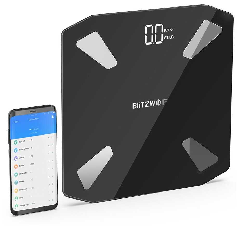 Умные весы BlitzWolf BW-SC3 Smart Scale WIFI Black