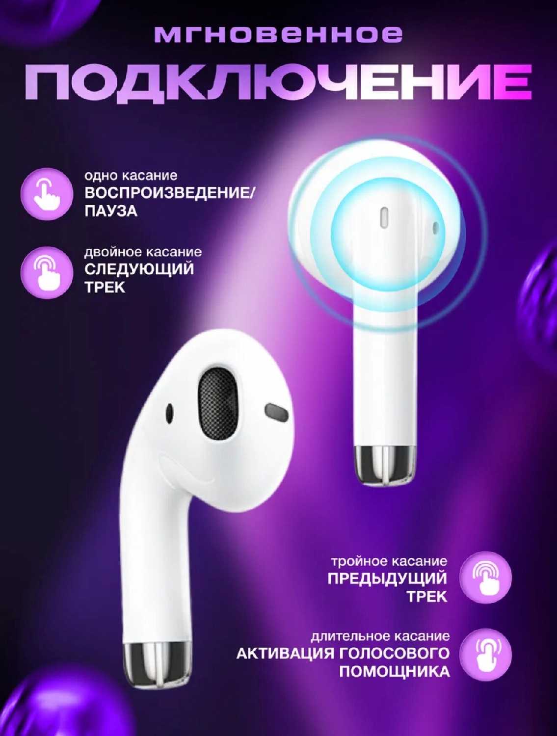 Наушники беспроводные HOCO EW205 [Bluetooth 6.0, IPX4, с микрофоном, сенсорное управление] фотография 4