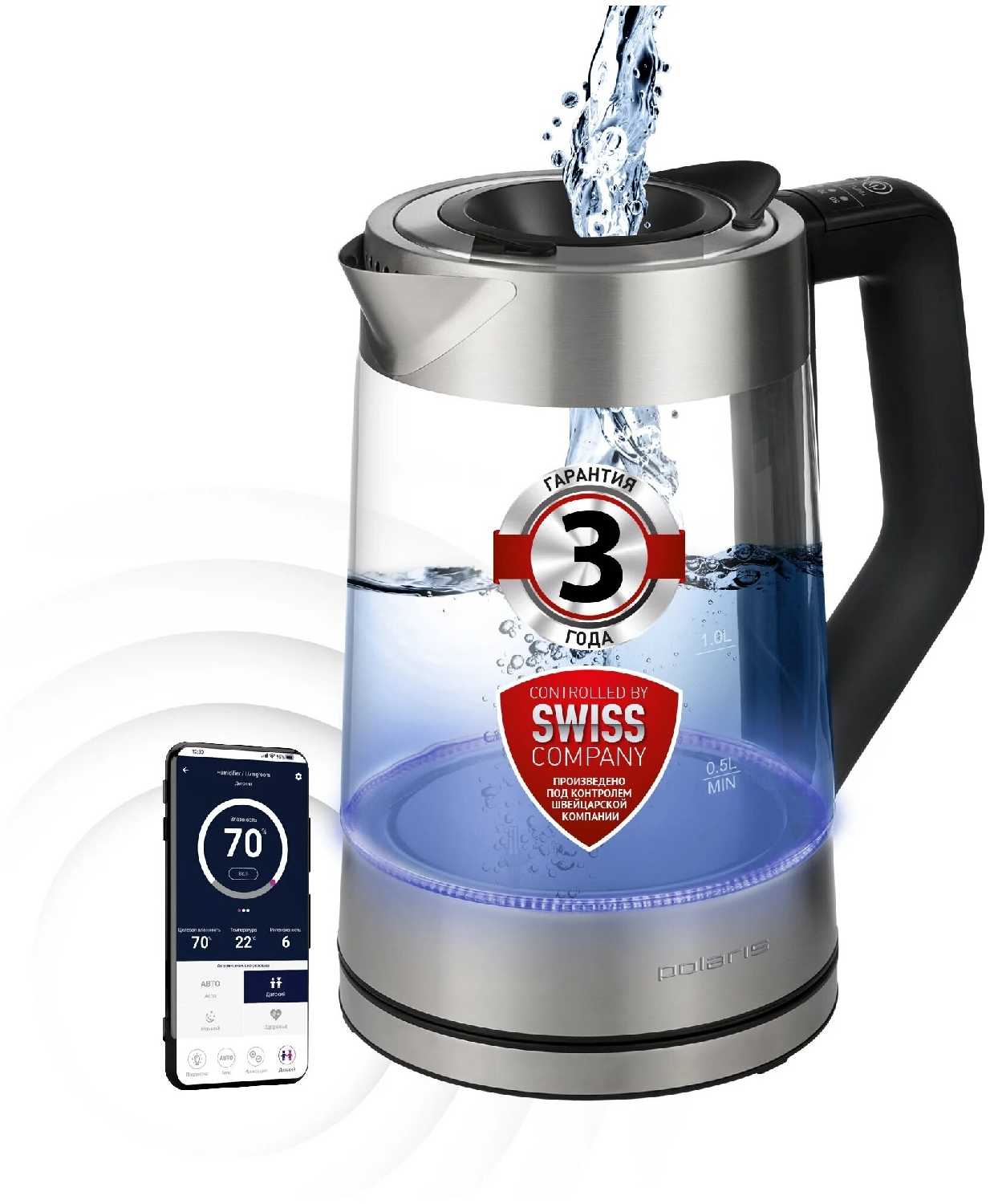 Чайник Polaris WIFI IQ Home (PWK 1725CGLD) фотография 17