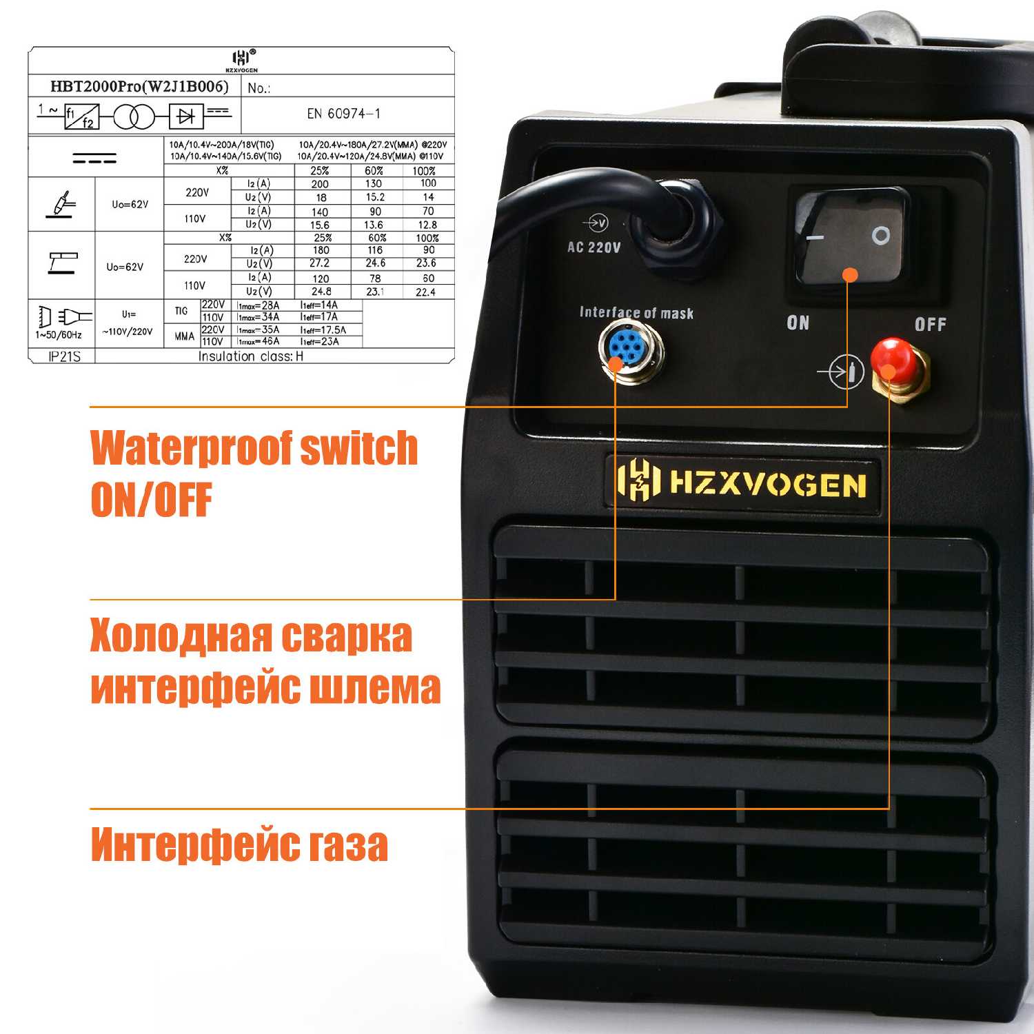 TIG сварочный аппарат HZXVOGEN HBT2000P фотография 10