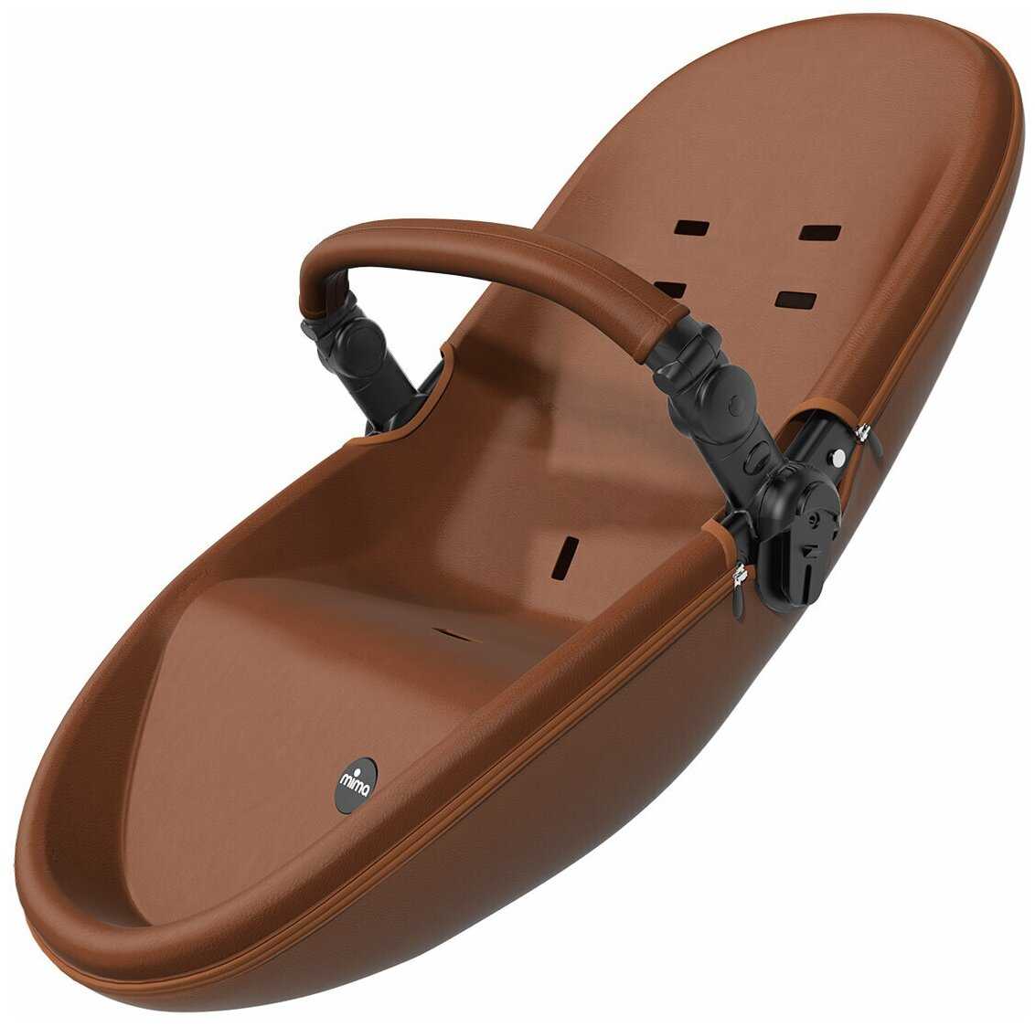 Коляска 2в1 Mima Xari Camel на серебристом шасси с матрасиками Black/White фотография 8