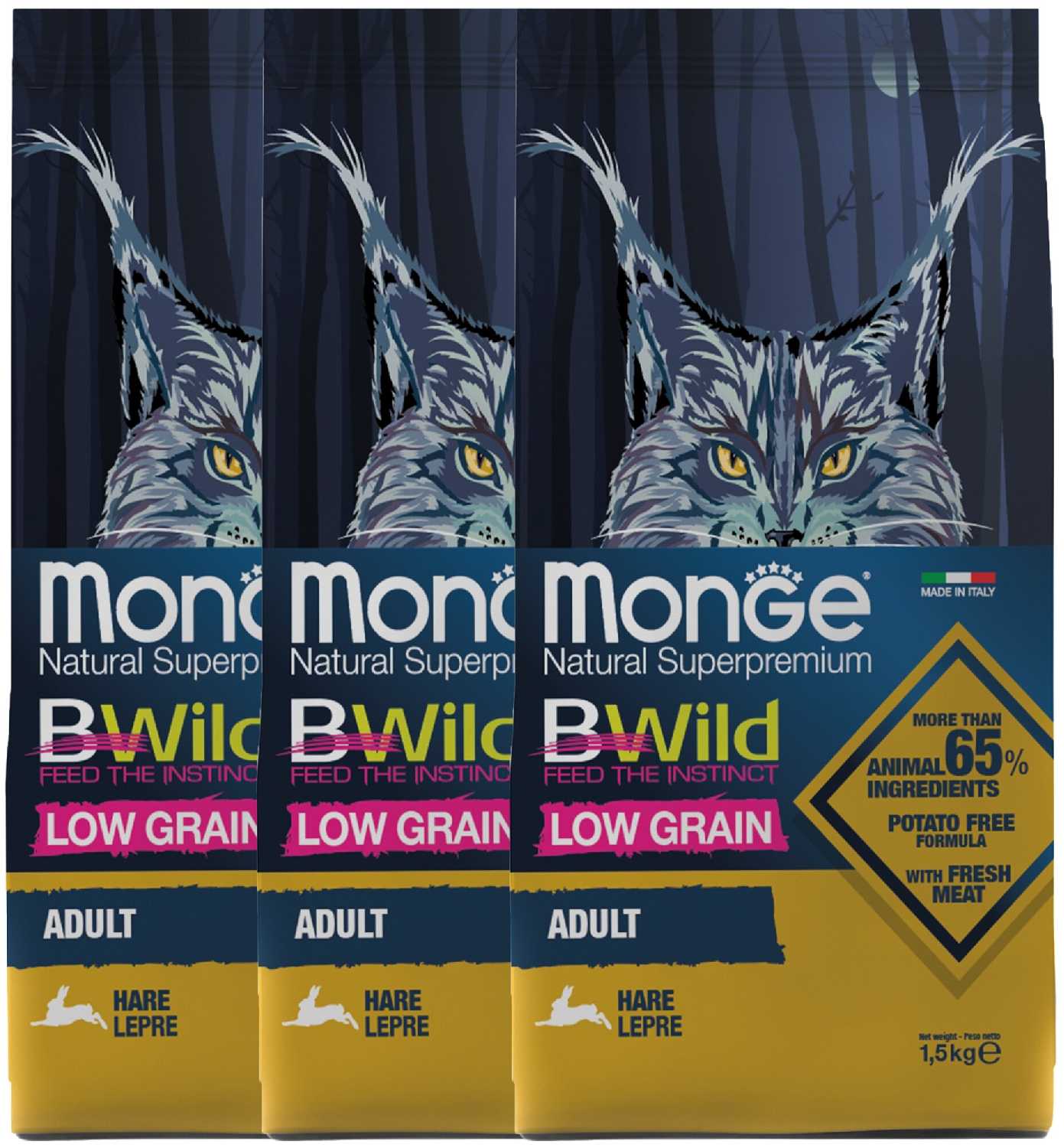 Корм для кошек Monge BWILD Feed the Instinct (с зайцем) фотография 7