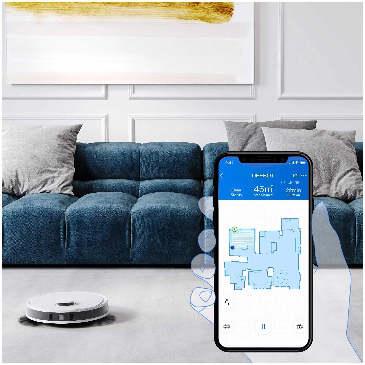 Робот-пылесос Ecovacs Deebot N8 Pro (DLN11), сухая и влажная уборка, 2600Па 3200мАч, российская версия фотография 10