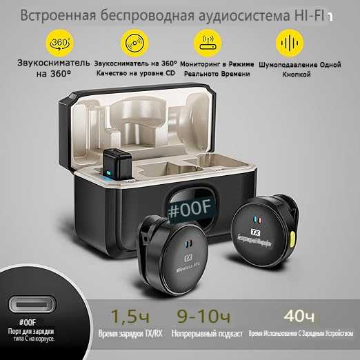 Беспроводной петличный микрофон для iPhone с функцией шумоподавления фотография 1