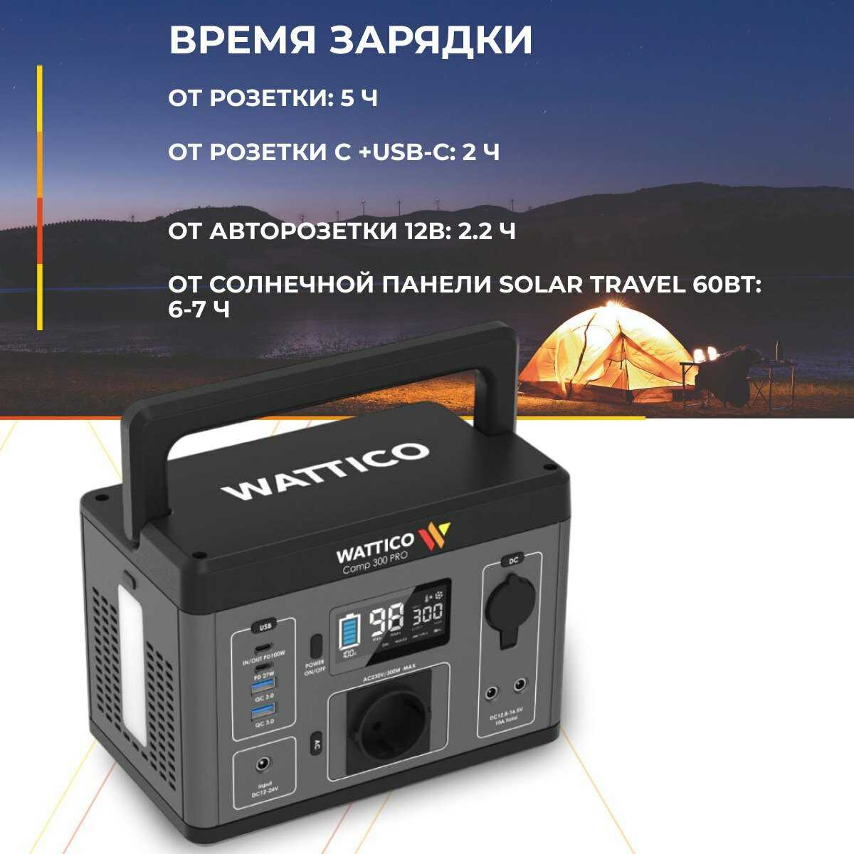 Портативная электростанция WATTICO Camp 300 Pro (78000 мАч) фотография 4