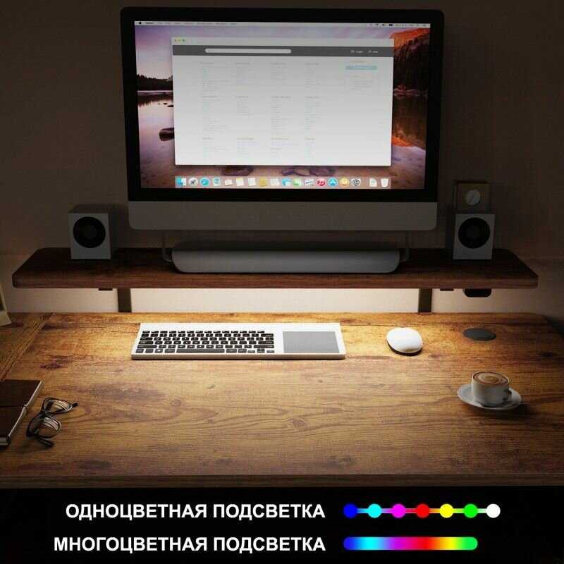 Стол для компьютера угловой (левый) c электрической регулировкой по высоте EUREKA ERK-L60L-RB фотография 8