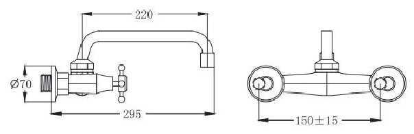 Смеситель для кухни (мойки) Ростовская Мануфактура Сантехники SL71-362, вентильный фотография 1