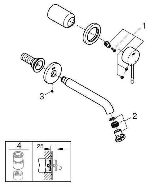 Смеситель для раковины Grohe Essence+ (19408001) фотография 5