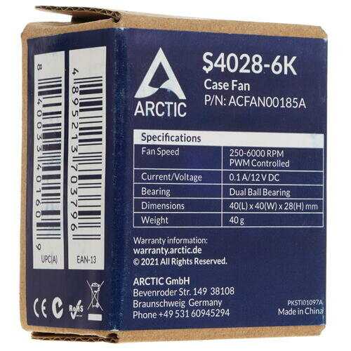 Серверный вентилятор Arctic S4028-6K фотография 11
