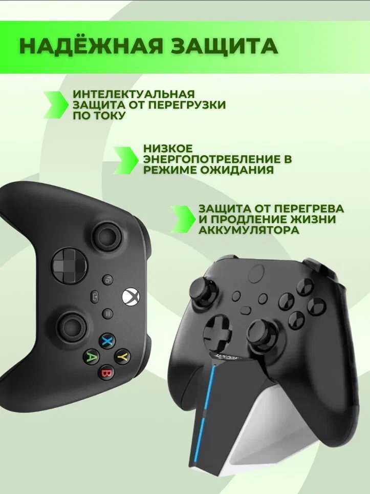 Зарядная станция VOLFOX 2-х контроллеров Xbox Series S/X [2 аккумулятора, 4 крышки] фотография 4