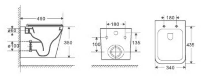Чаша унитаза подвесная WELTWASSER Gelbach 004MT-BL с горизонтальным выпуском фотография 1