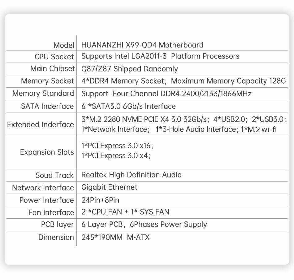 Комплект материнской платы X99 Huananzhi QD4 + Xeon 2680v4 + DDR4 32Гб 3200Мгц Atermiter 4x8Гб фотография 4
