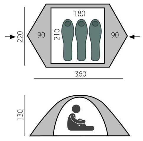 Палатка трекинговая трехместная Btrace Solid 3 фотография 2