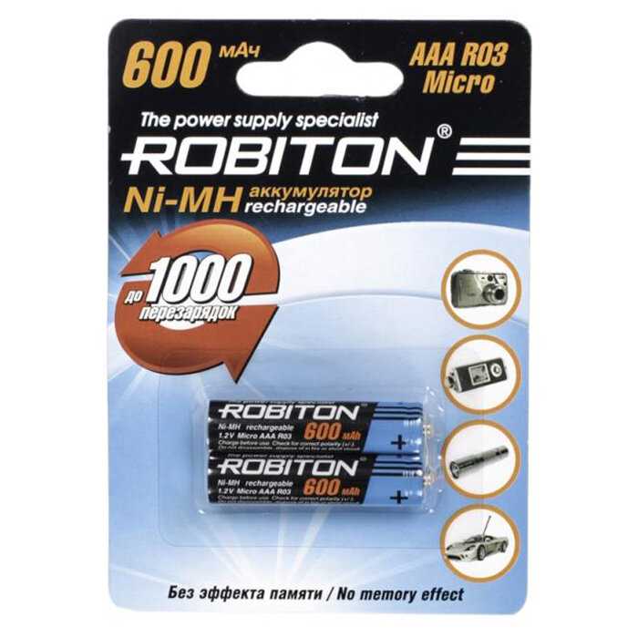 Ni-Mh аккумуляторы ROBITON 600MHAAA-2 (8794)
