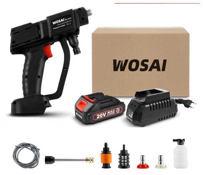 Беспроводная аккумуляторная ручная мойка WOSAI WS-XC20-C1 20V 2.0AH