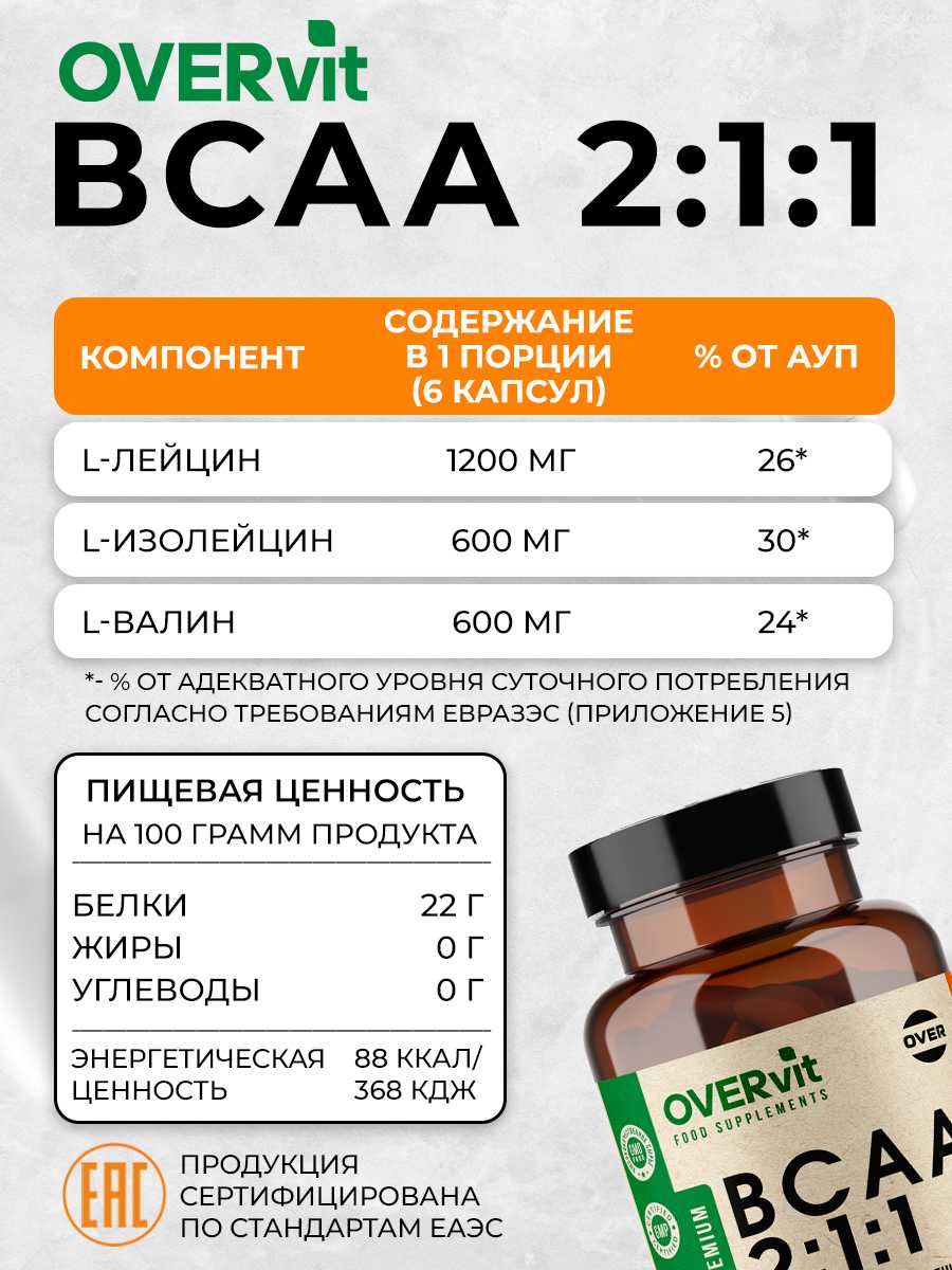 Аминокислоты BCAA 2:1:1 (БЦАА) фотография 4