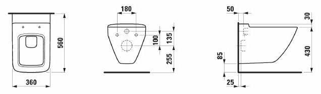 Чаша унитаза подвесная LAUFEN Palace 8.2070.6.000.000.1 с горизонтальным выпуском фотография 1