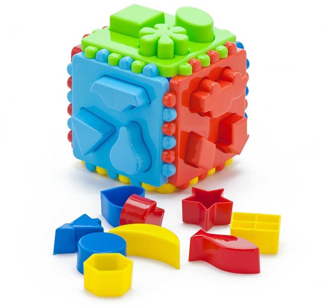Развивающая игрушка Karolina toys Каталка Колесо, Кубик логический малый, Пирамида малая фотография 11