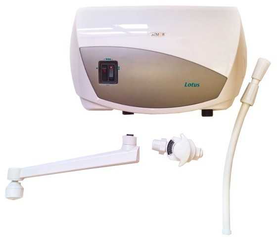 Проточный электрический водонагреватель Atmor Lotus 3.5, кран фотография 1