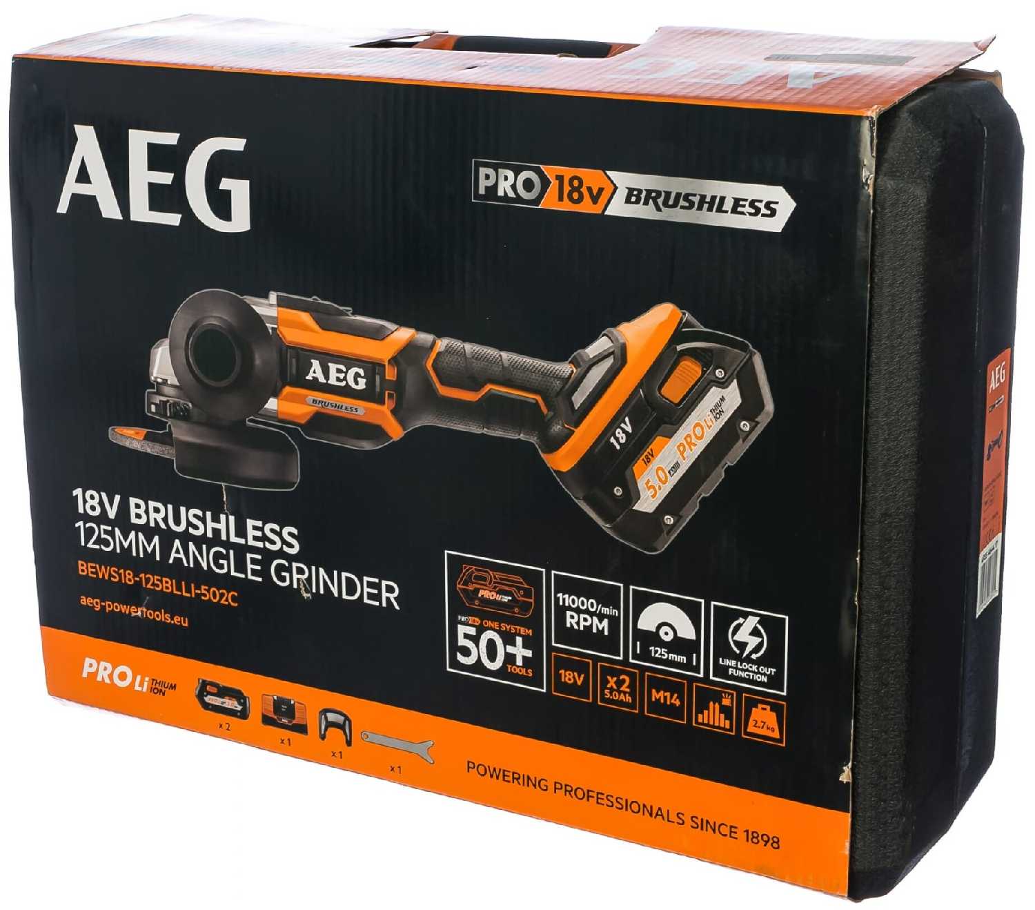 Аккумуляторная УШМ AEG BEWS 18-125BL (502C) 125 мм фотография 7