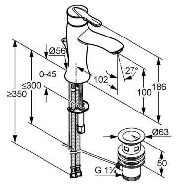 Смеситель для раковины (умывальника) KLUDI Amphora 54023 0575, рычажный фотография 1