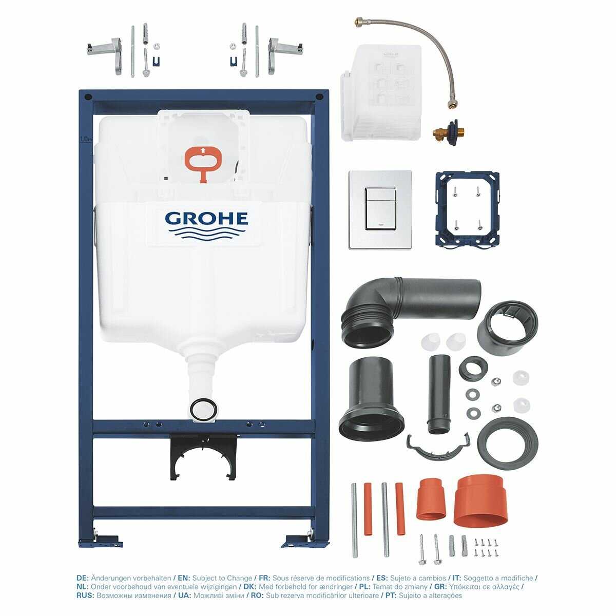 Комплект 6 в 1 Grohe Rapid SL (38772SH0) + подвесной безободковый унитаз Amore di Mare Elsa Tornado P312-T фотография 28
