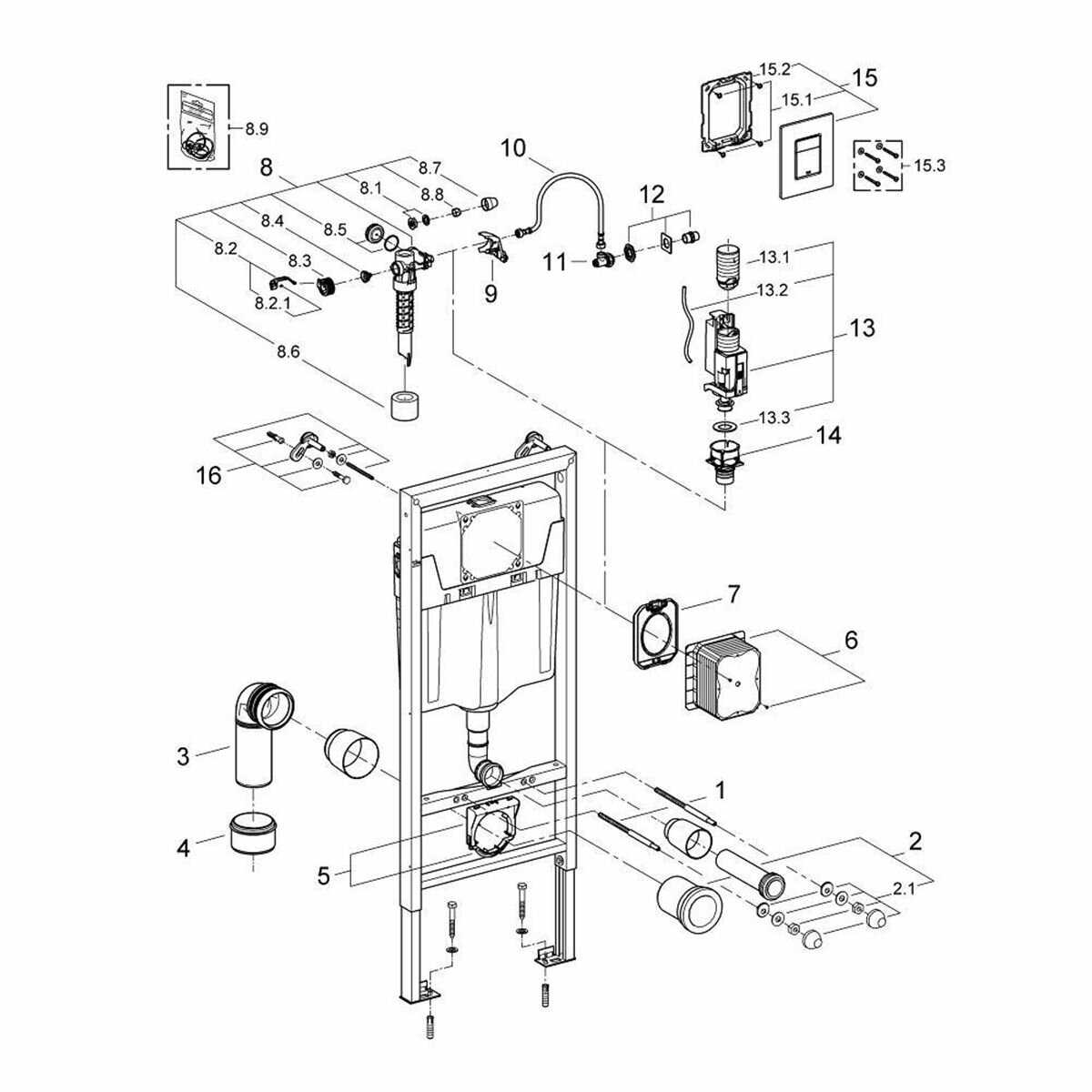 Комплект 6 в 1 Grohe Rapid SL (38772SH0) + подвесной безободковый унитаз Amore di Mare Elsa Tornado P312-T фотография 29