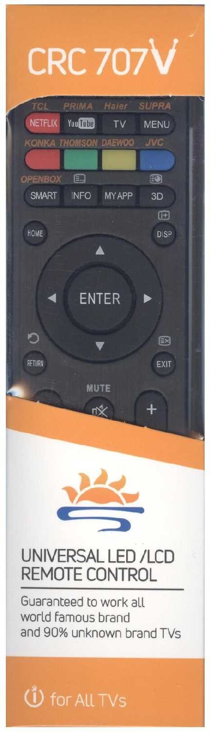 Универсальный пульт IHandy CRC707V для телевизоров различных брендов фотография 2