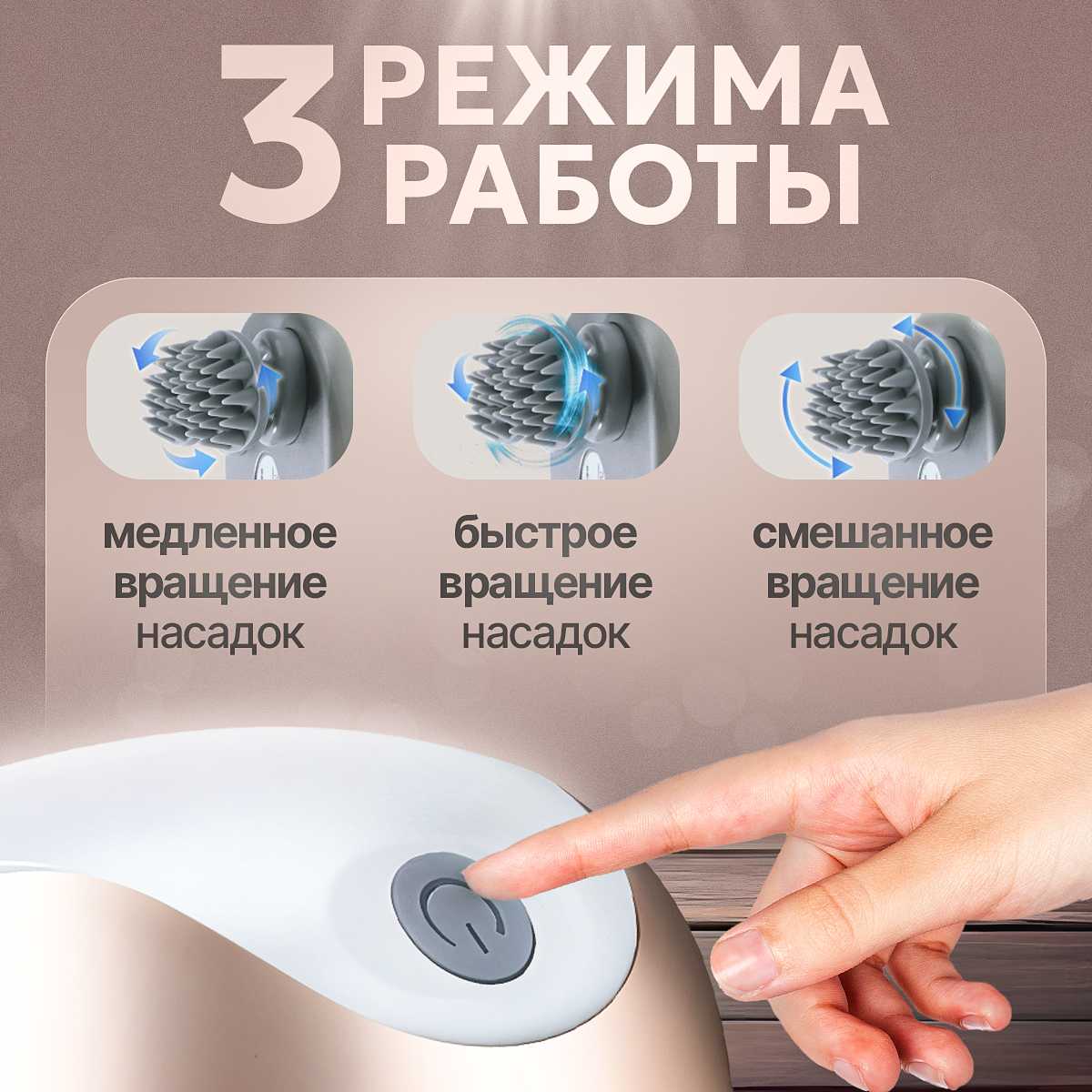 Массажер электрический Массажер электрический для головы и тела (6 режимов работы) фотография 1