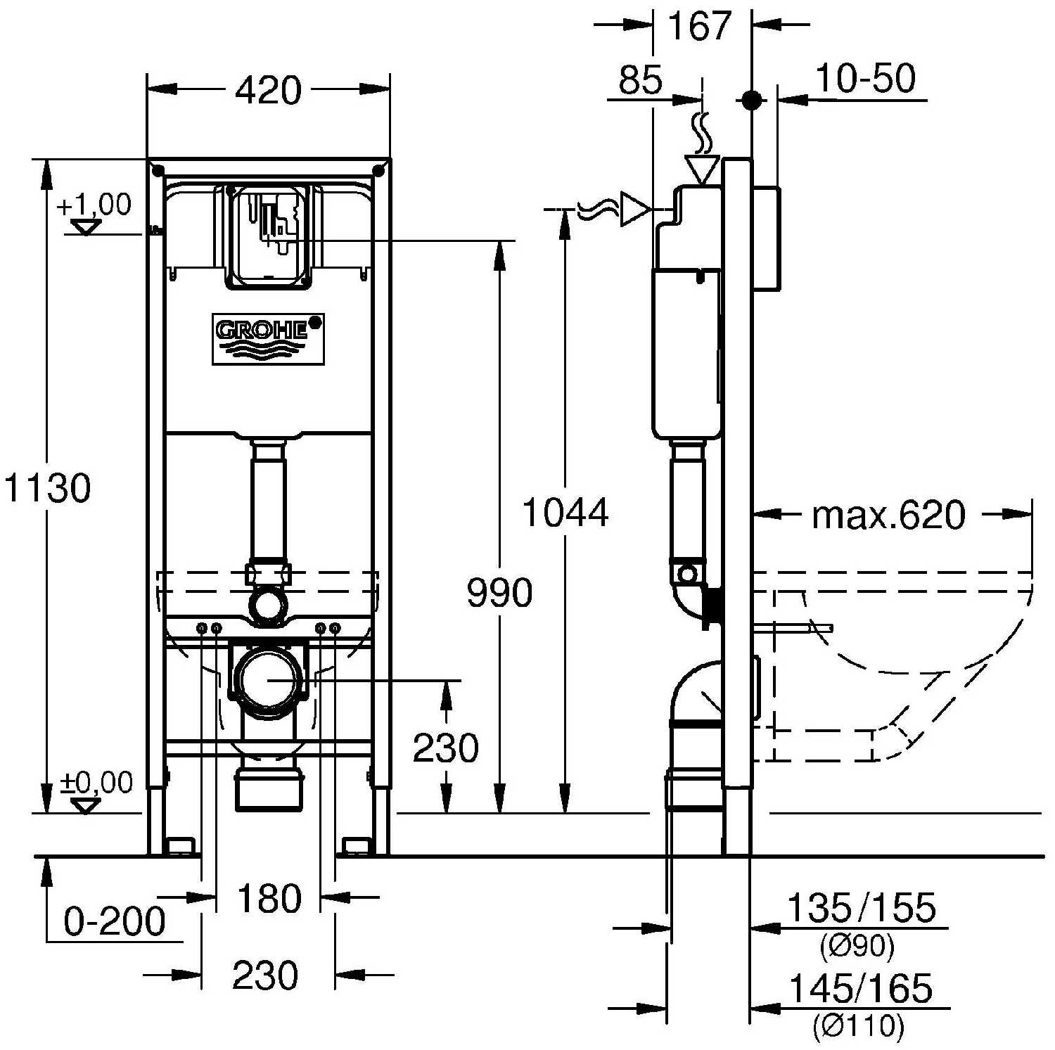 Рамная инсталляция Grohe Rapid SL (38713001) фотография 8