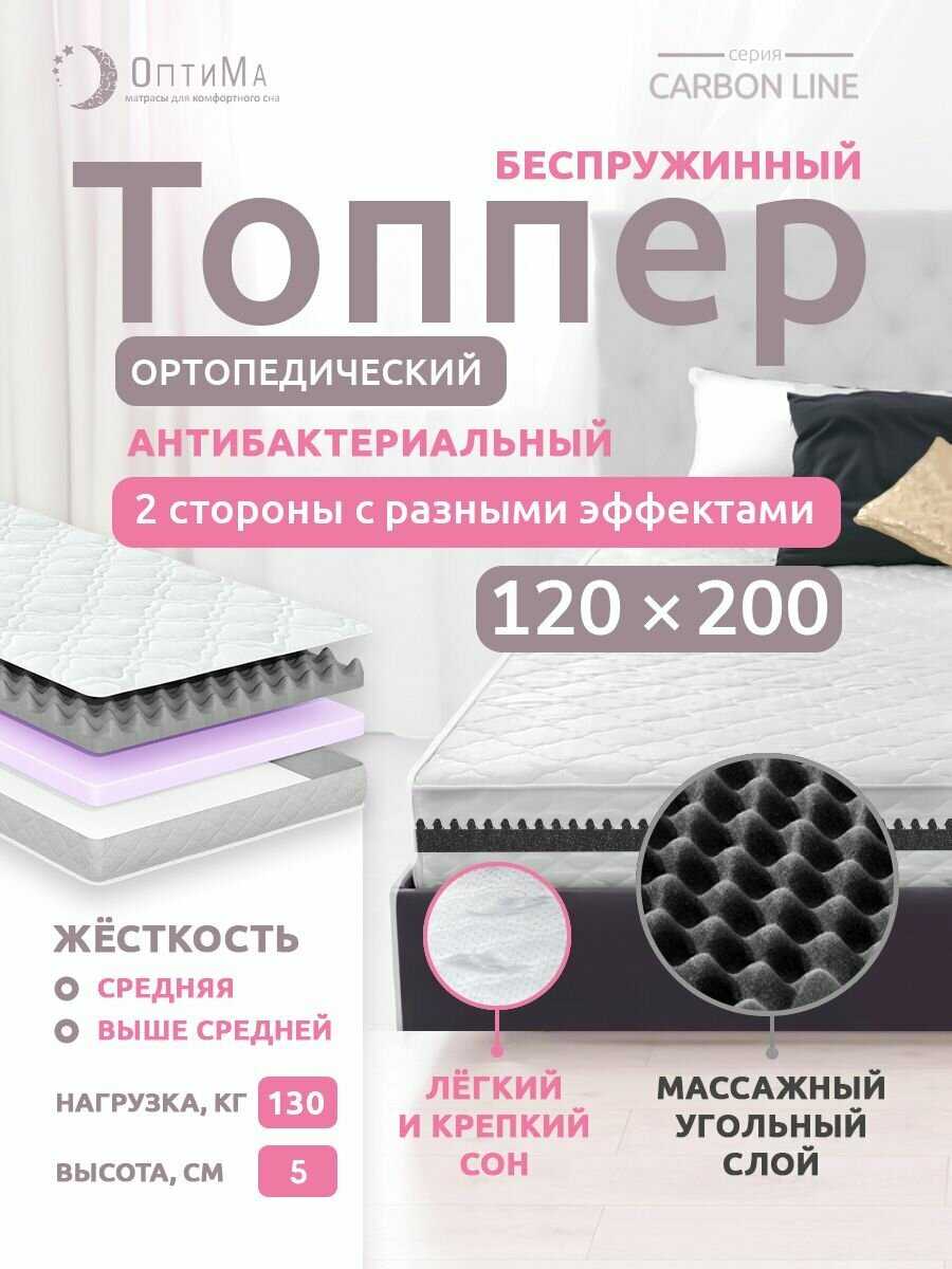 Топпер матрас ОптиМа ортопедический беспружинный (140х190 см, высота 5 см) фотография 16