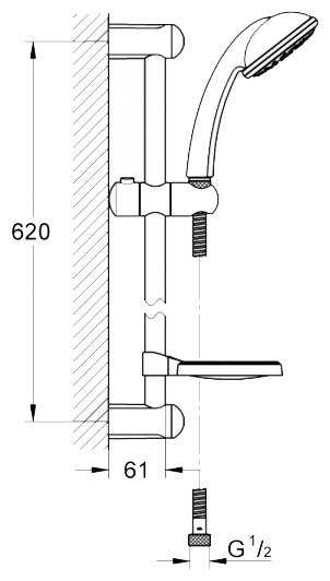 Душевой гарнитур Grohe Tempesta Trio 28752001, хром фотография 1