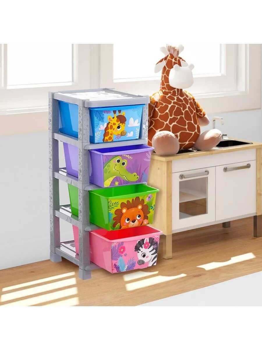 Бельевой комод Соломон Веселый зоопарк (4 секции) фотография 16