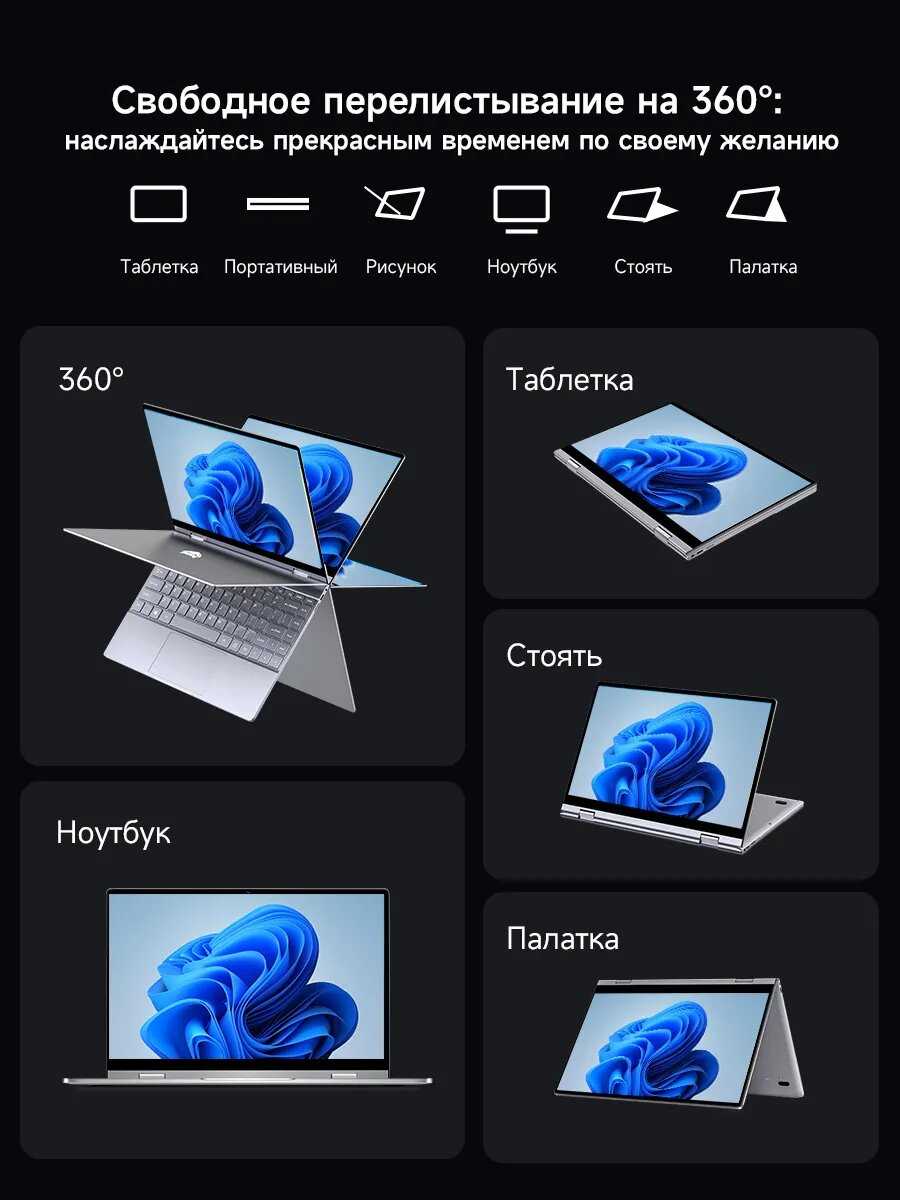 Ноутбук Y13Pro RAM DDR5 16 ГБ SSD 512 ГБ Кабриолет на 360° фотография 3