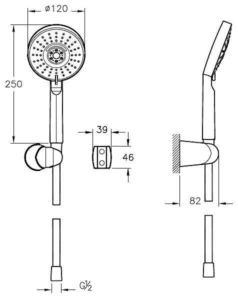 Ручной душ VitrA Master Slot 3F A45690EXP, хром фотография 1