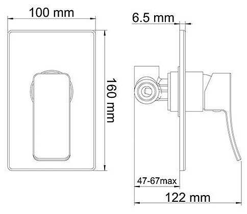 Верхний душ WasserKRAFT A12667White, комбинированное фотография 3