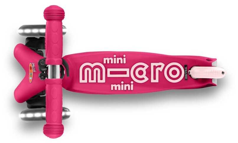 Трехколесный Детский Самокат Mini Micro Deluxe Розовый LED со стикерами Алоха 15 шт фотография 3