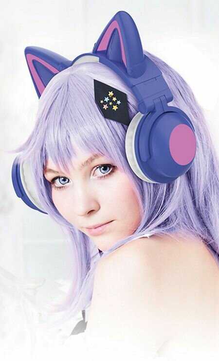 Наушники Qumo Party Cat Mini ВТ 0050 Purple-Light Blue 34913 фотография 2