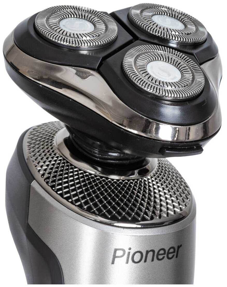 Бритва электрическая Pioneer беспроводная с дисплеем и USB-кабелем, 3 плавающие головки, вращение на 360 градусов фотография 7
