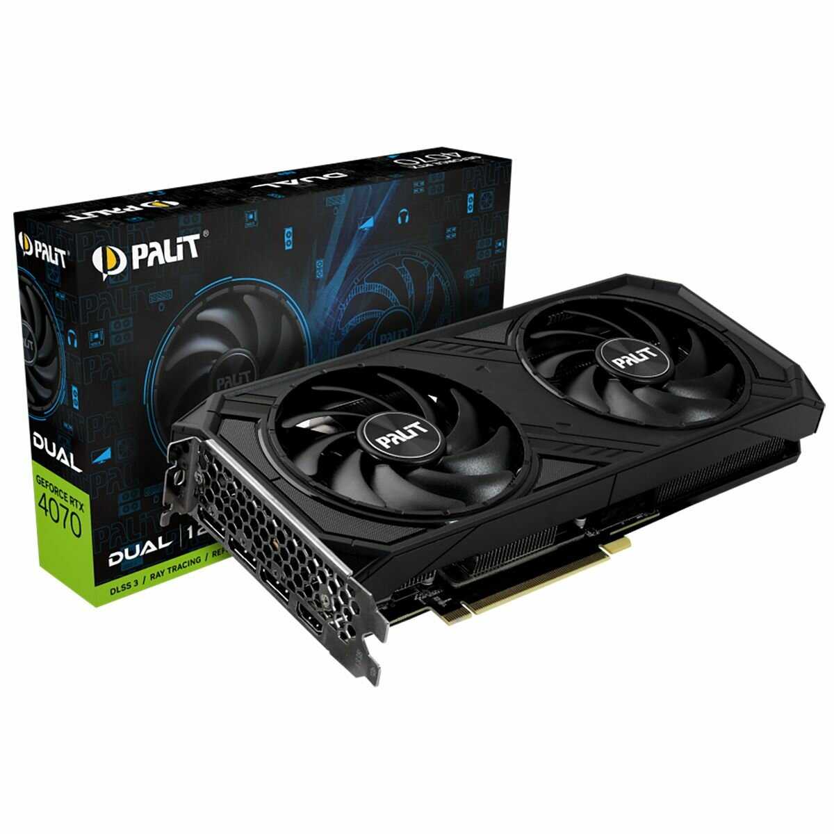 Видеокарта Palit RTX 4070 DUAL 12GB GDDR6X 192bit 3xDP HDMI 2FAN RTL фотография 8