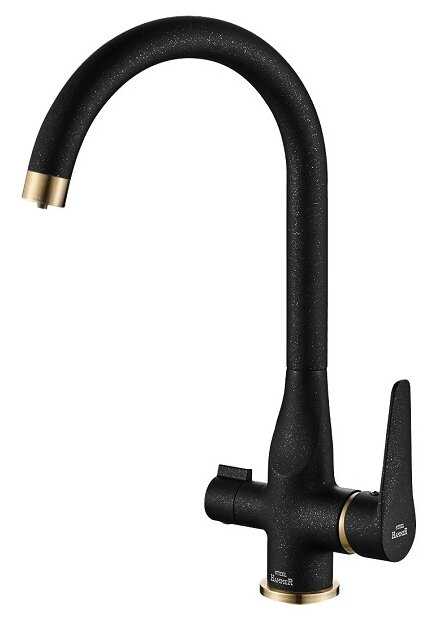 Смеситель для кухни (мойки) STEEL HAMMER SH 910 BLACK, рычажный
