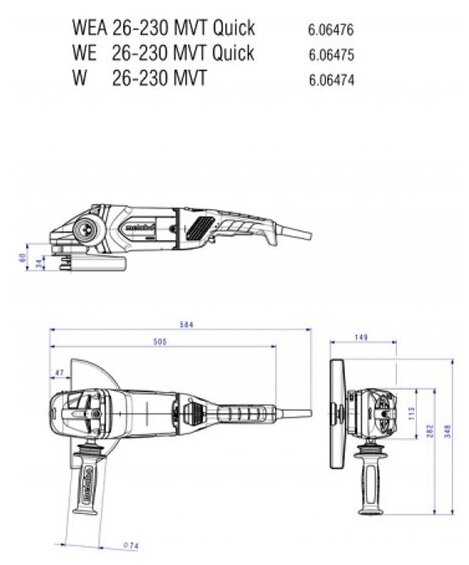 УШМ Metabo WEA 26-230 MVT Quick фотография 7