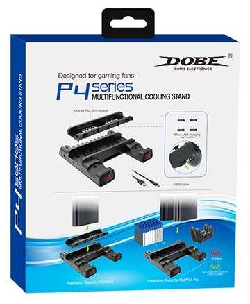 Dobe Подставка с системой охлаждения и функцией зарядки геймпадов Multifunctional Cooling Stand для Playstation 4 (TP4-19076) фотография 2