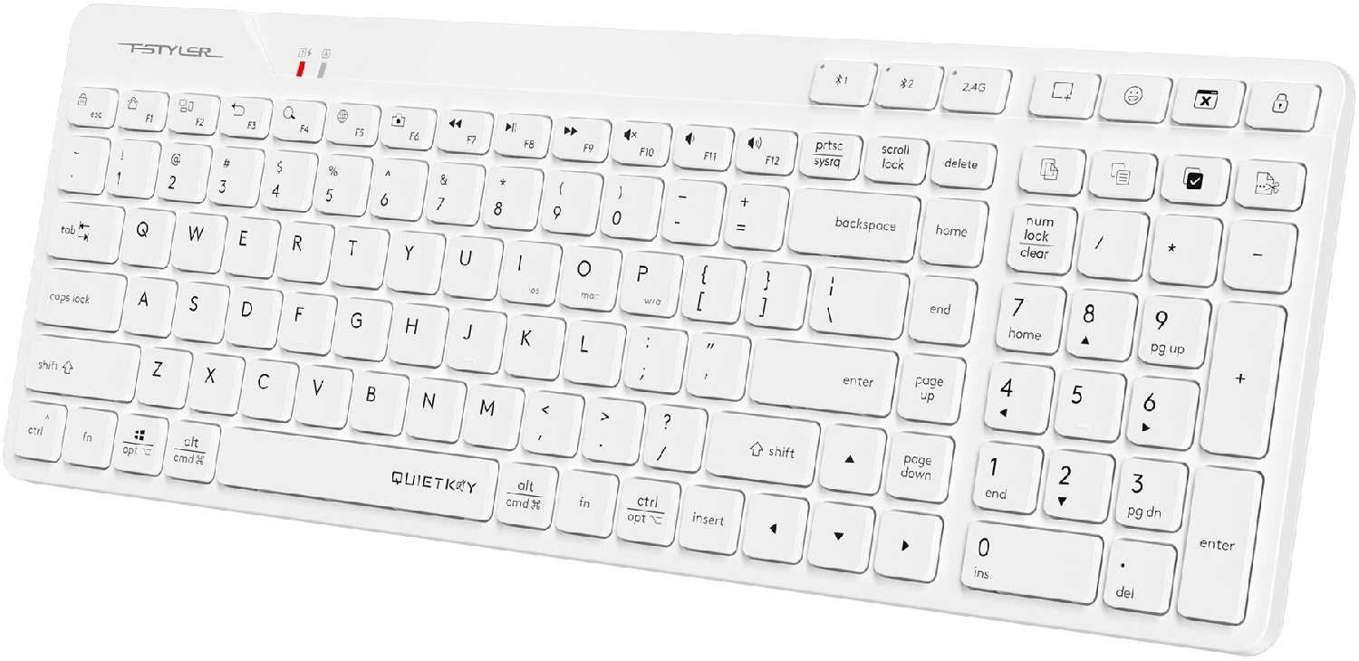 Клавиатура A4Tech Fstyler FBK27C AS беспроводная BT/Radio slim Multimedia (FBK27C AS) фотография 11