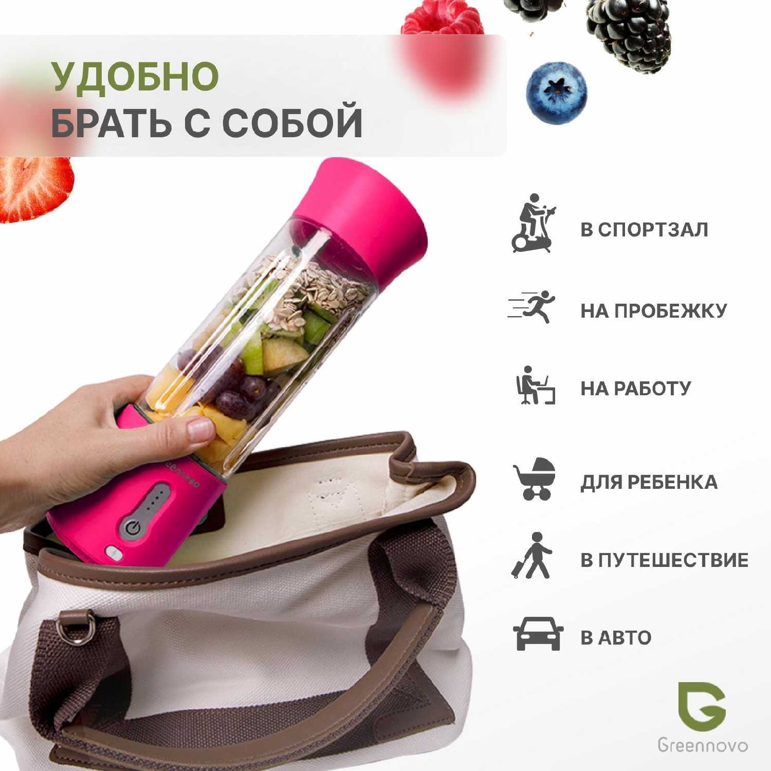 Блендер GREENNOVO Портативный беспроводной блендер фотография 18