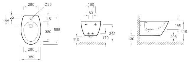 Биде подвесное Jacob Delafon Presqu'ile Е4441-00 с горизонтальным выпуском фотография 1