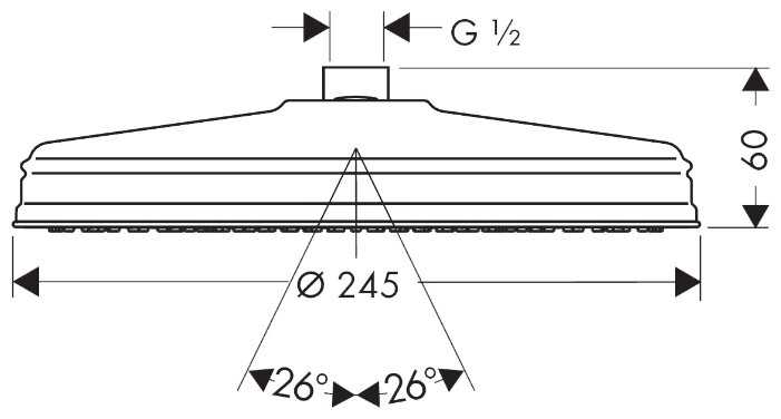Верхний душ AXOR Carlton 240 1jet 28474820, хром фотография 1